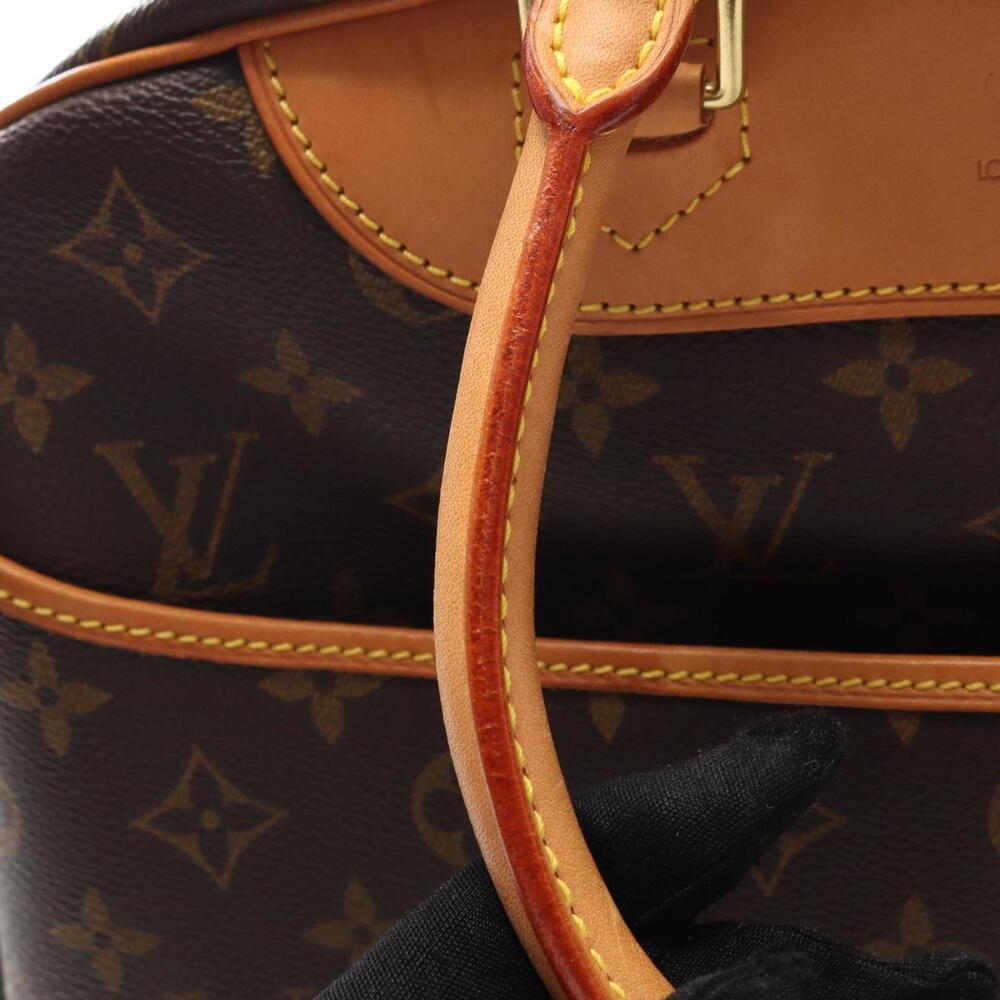 LOUIS VUITTON Authentic Brown Monogram Leather Deauville Bag - Picture 9 of 11